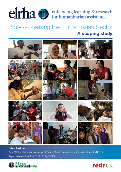 Professionalising the humanitarian sector png
