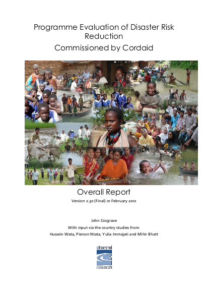 Programme Evaluation of Disaster Risk Reduction Commissioned by Cordaid ...