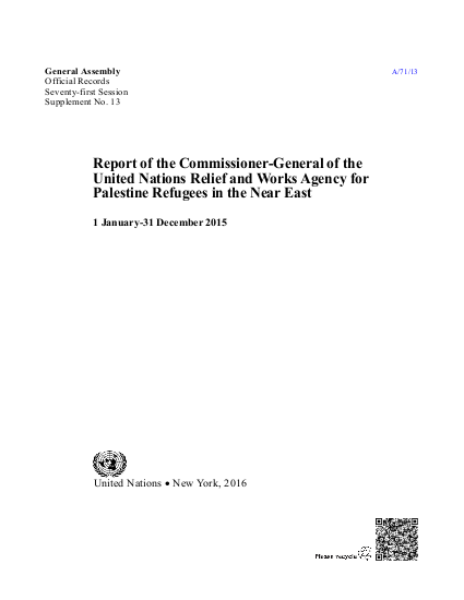 Report of the commissioner general of the united nations relief and works agency for palestine refugees in the near east%2C 1 january 31 december 2015 png