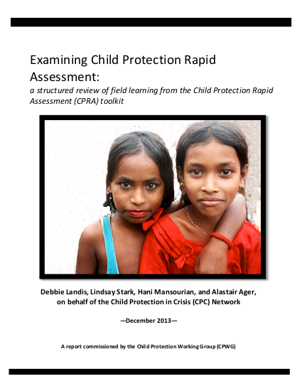 Review of the child protection rapid assessment cpra toolkit final report 1 20 14 png