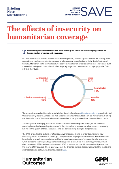 Insecurity Notes Briefing Note | The Effects of Insecurity on Humanitarian Coverage | ALNAP