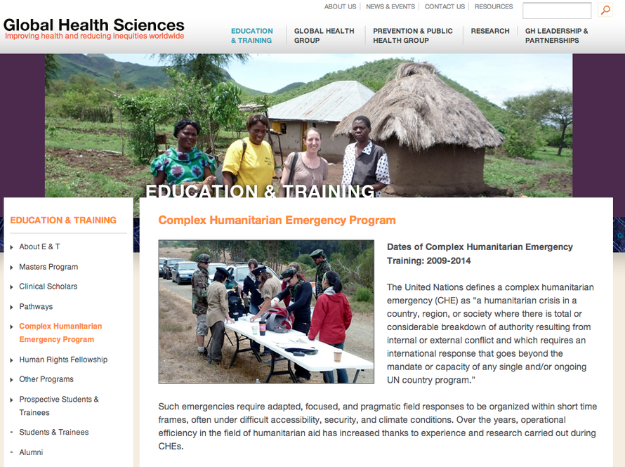 Humanitarian Science Development Complex humanitarian emergency program - UCSF Global Health Sciences ...