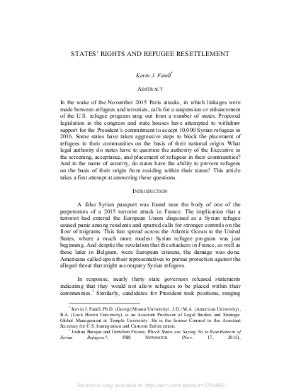 States rights and refugee resettlement png