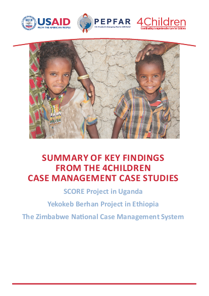 Summary of key findings from the 4children case management case studies png