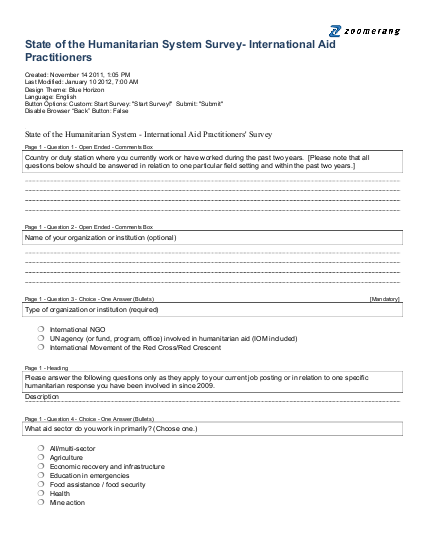 Pra Questionnaire Survey questionnaire for international aid practitioners | ALNAP