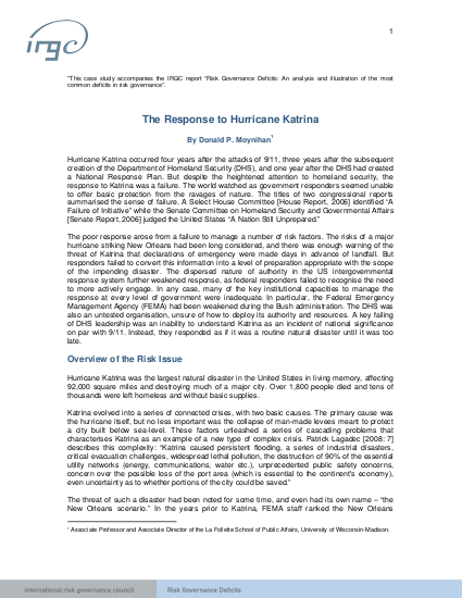 The response to hurricane katrina international risk govern png