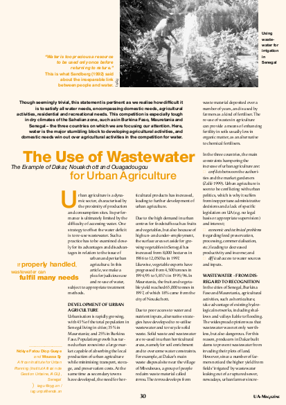 The use of wastewater for urban agriculture png
