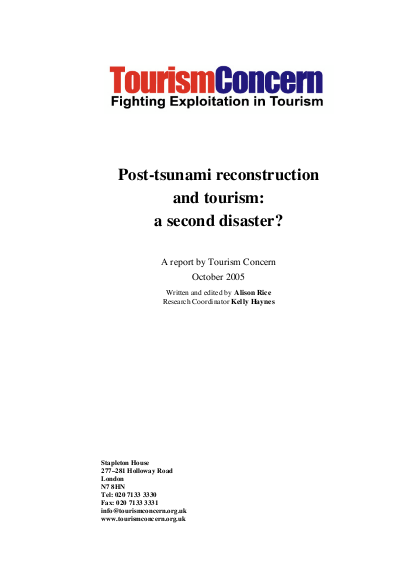 Tourism concern post tsunami reconstruction oct 05 png