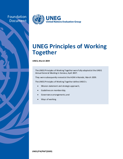 Working Together Principles UNEG Principles of Working Together | ALNAP