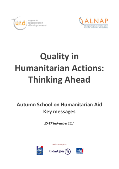 Quality in Humanitarian Actions | ALNAP