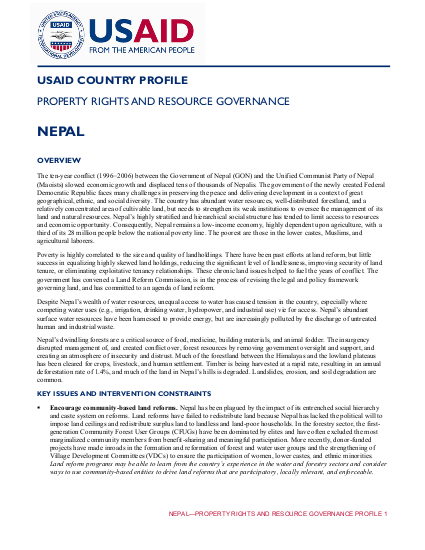 Usaid land tenure nepal profile png