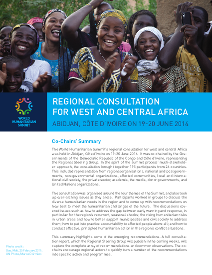 Whs regional consultation for west and central africa co chairs%27 summary report png
