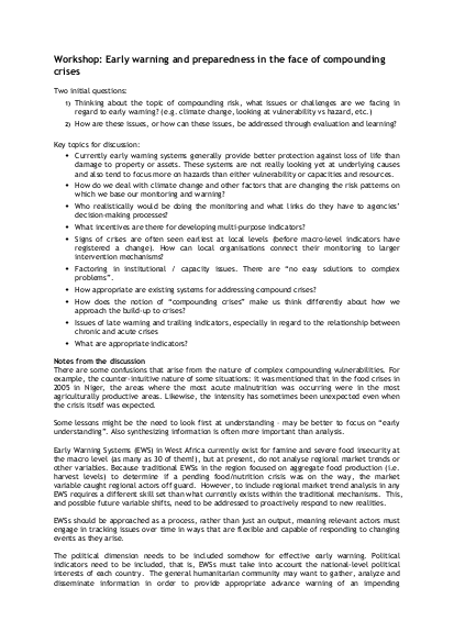 Workshop early warning png
