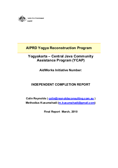 Ycap independent completion report png