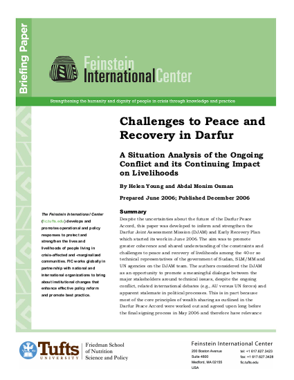 Young challenges to peace and recovery in darfur a situation analysis of the ongoing conflict and its continuing impact on livelihoods png